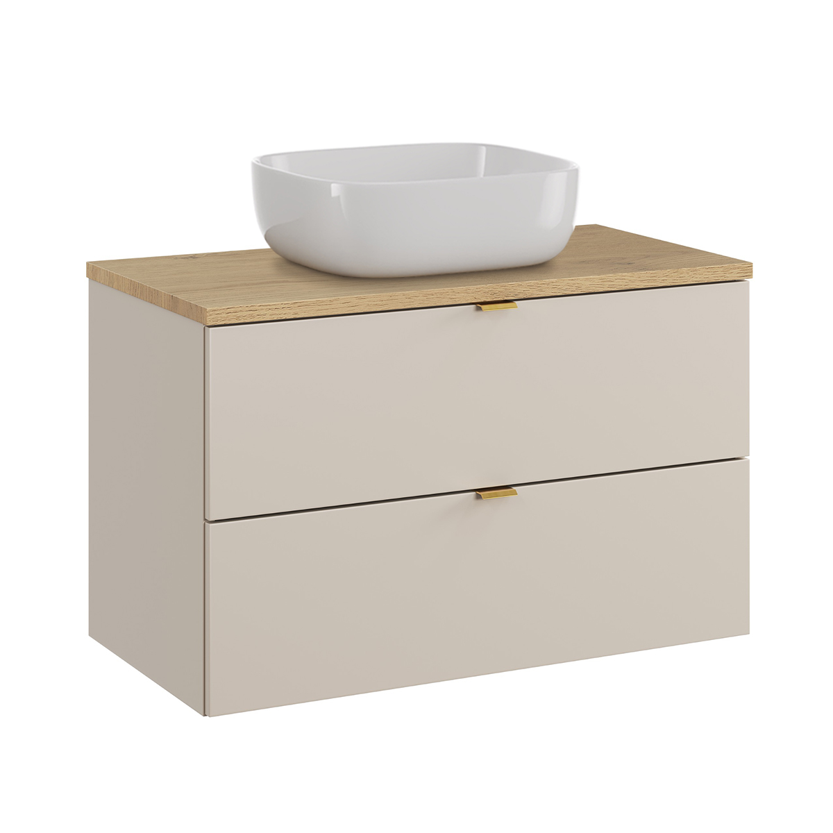 Meuble simple vasque 80cm Azel Cachemire et Bois
