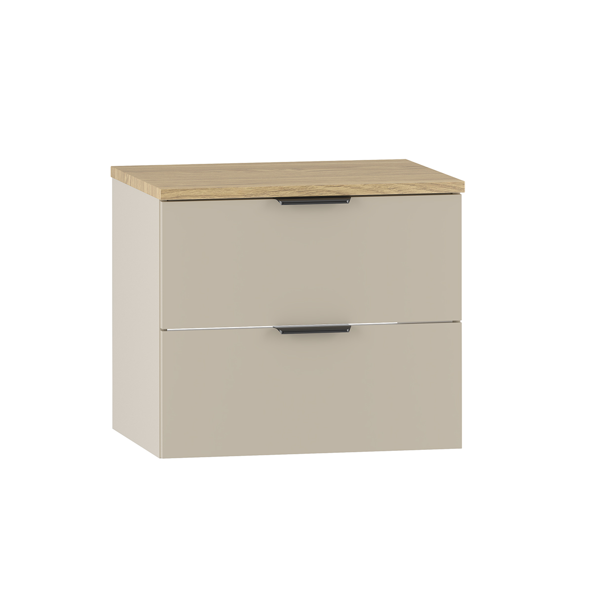 Meuble sous-vasque 60cm plan de toilette Astrid Cachemire et bois