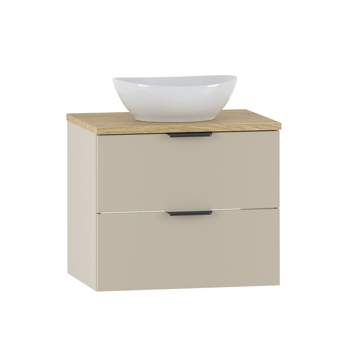 Meuble simple vasque 60cm Astrid Cachemire et bois