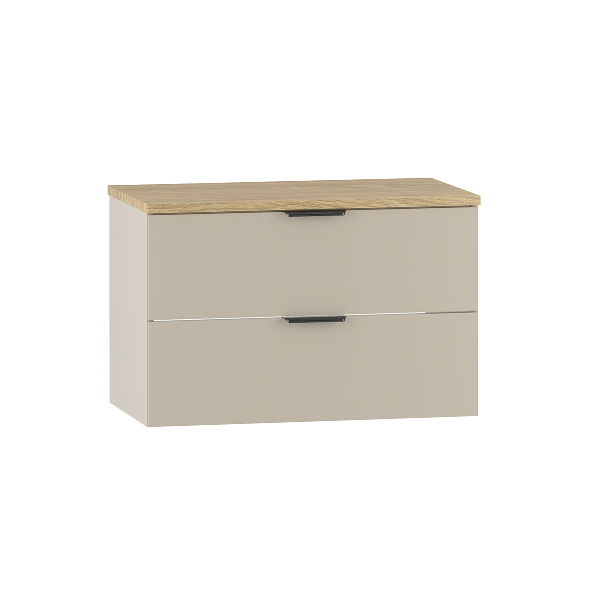 Meuble sous-vasque 80cm plan de toilette Astrid Cachemire et bois