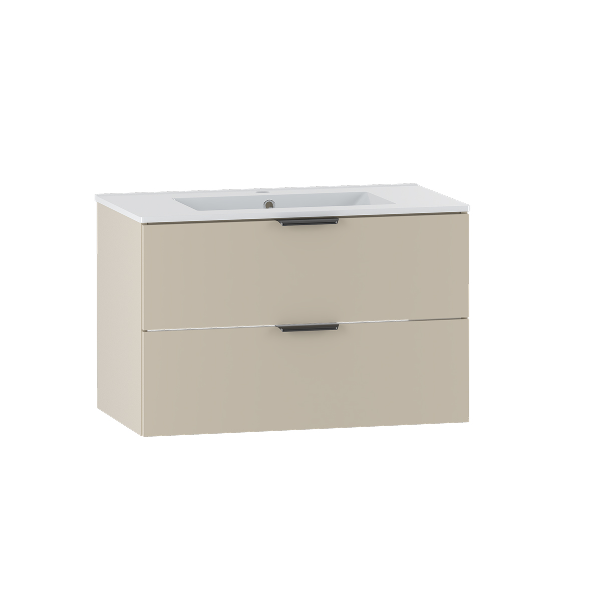 Meuble simple vasque encastrée 80cm Astrid Cachemire