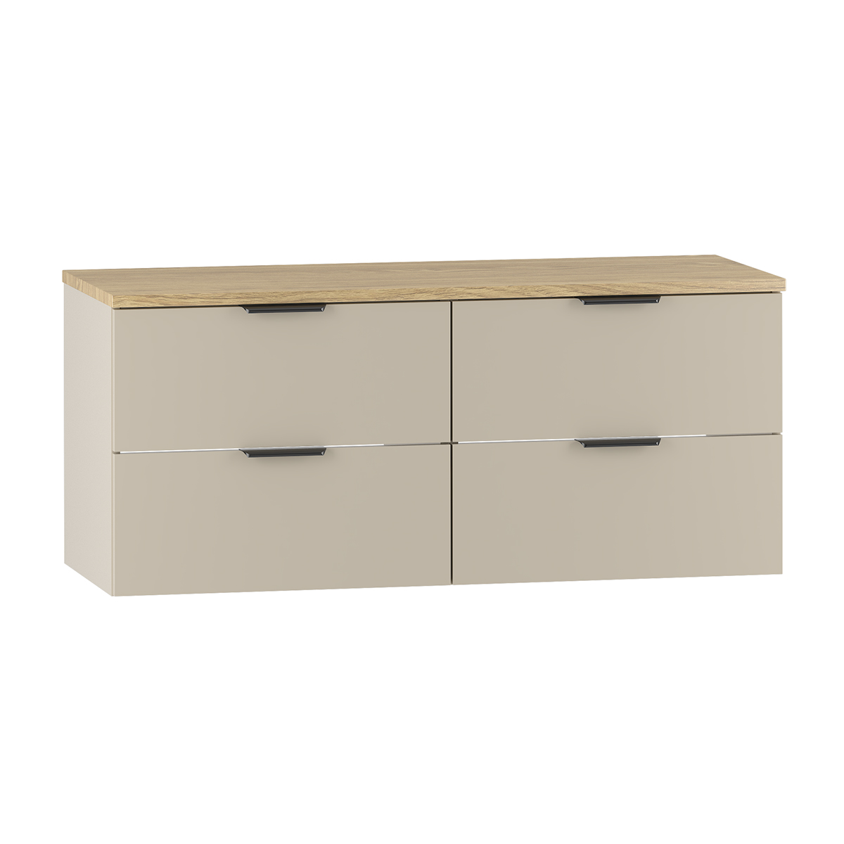 Meuble sous-vasque 120cm plan de toilette Astrid Cachemire et bois