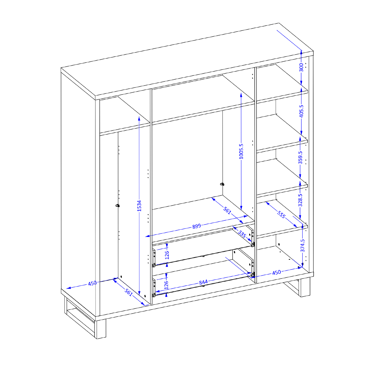 Hvt_Eden_bois_noir_armoire_4portes_dimensions_2