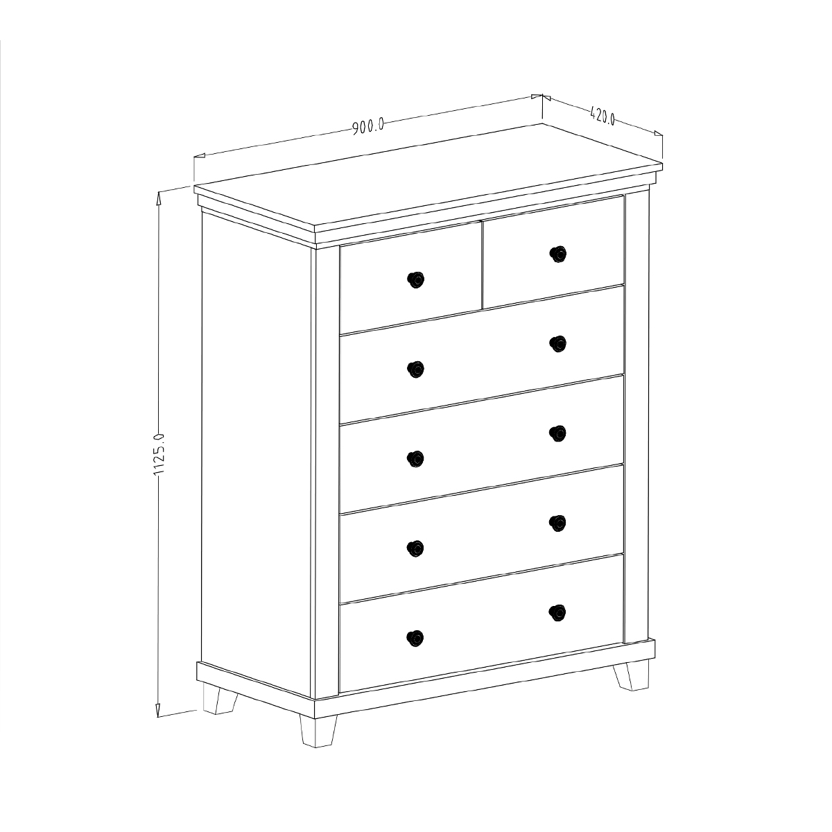 Hvt_Martin_vert_bois_commode_6tiroirs_dimensions_1