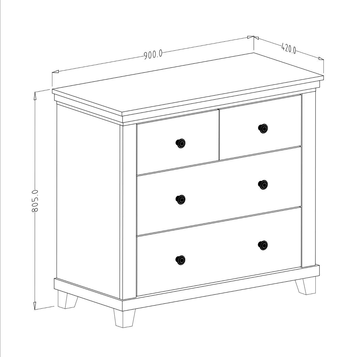 Hvt_Martin_vert_bois_commode_4tiroirs_dimensions_1