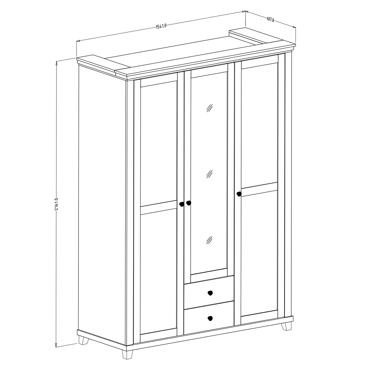Hvt_Martin_vert_bois_armoire_3portes_dimensions_1