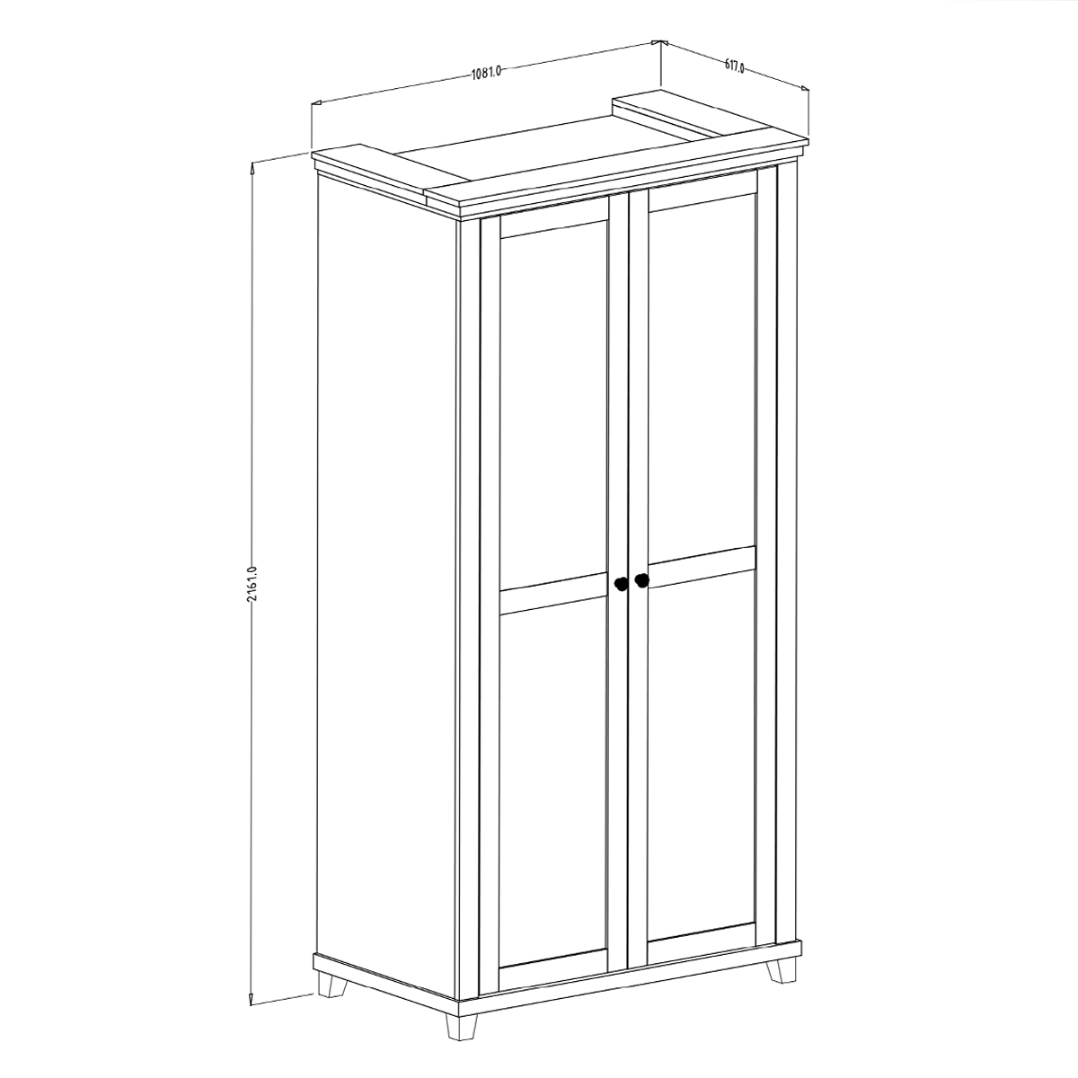 Hvt_Martin_vert_bois_armoire_2portes_dimensions_1