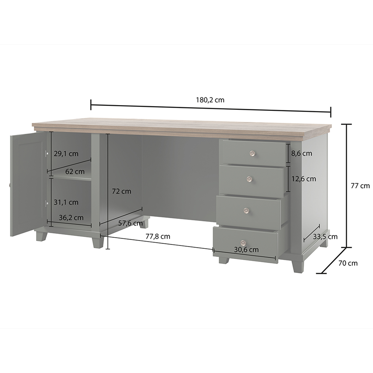 Hvt_Martin_vert_bois_bureau_1porte_dimensions