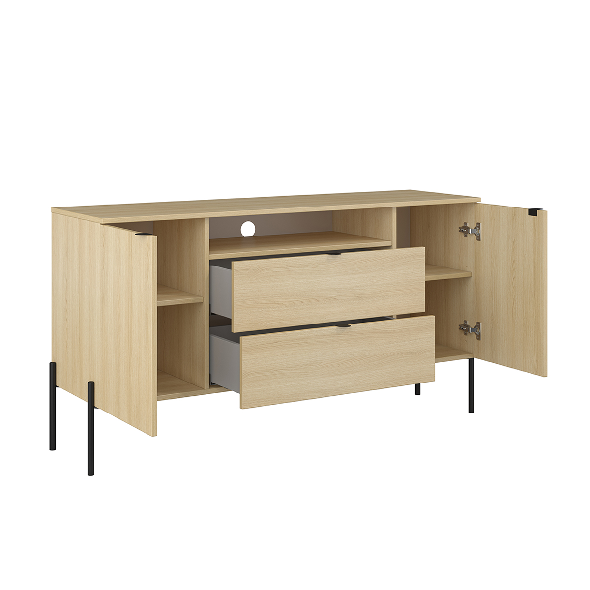 Hvt_Lucilla_bois_buffet_2portes_2tiroirs_2