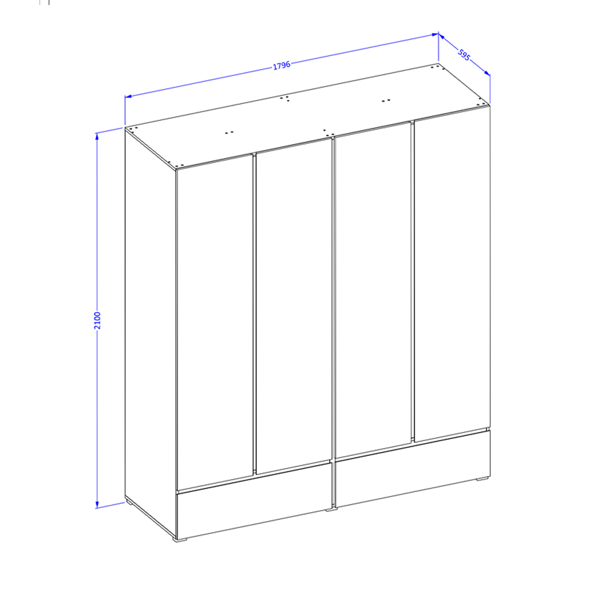 Hvt_Lilia_armoire_4portes_dimensions_1