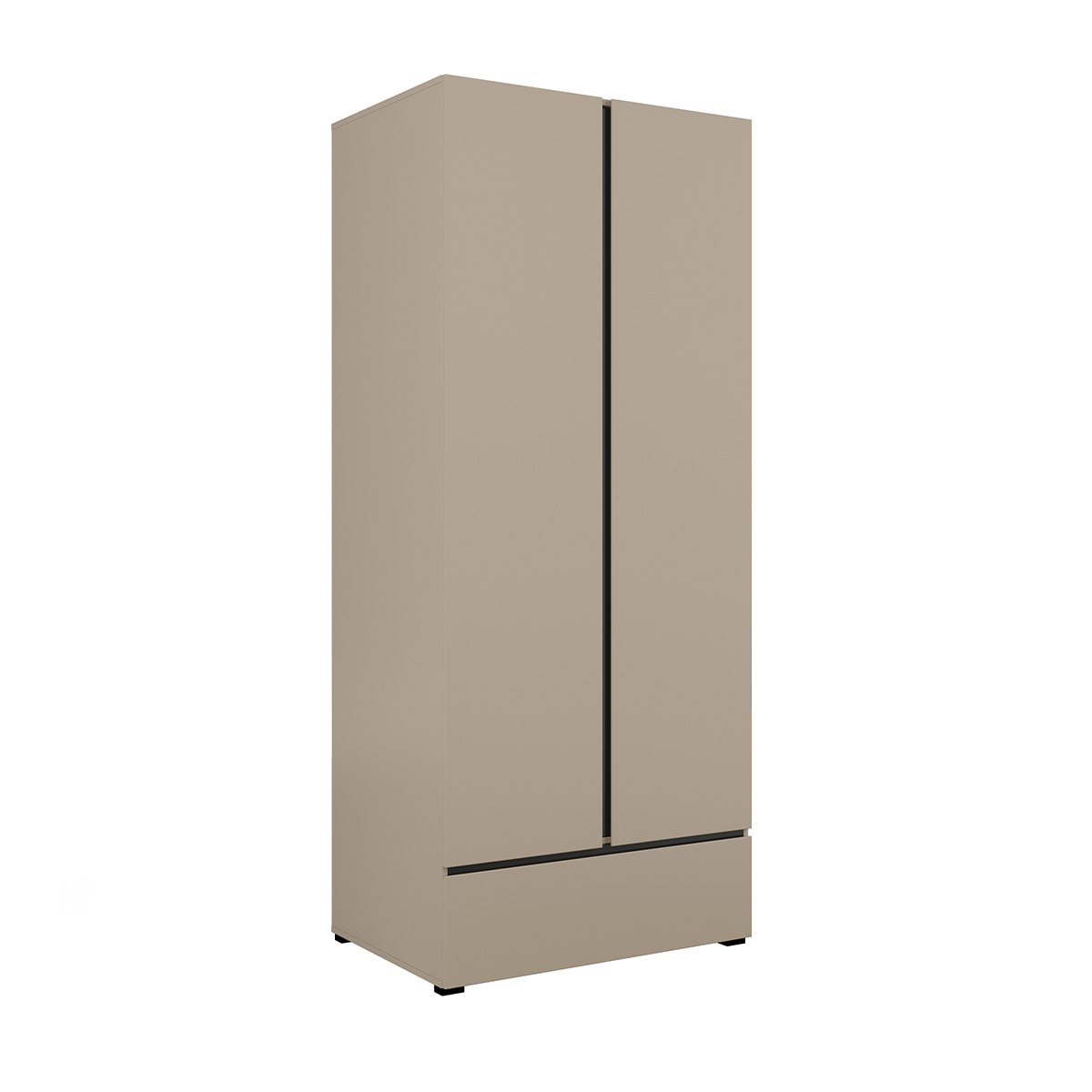 Armoire 2 portes 1 tiroir Lilia Taupe