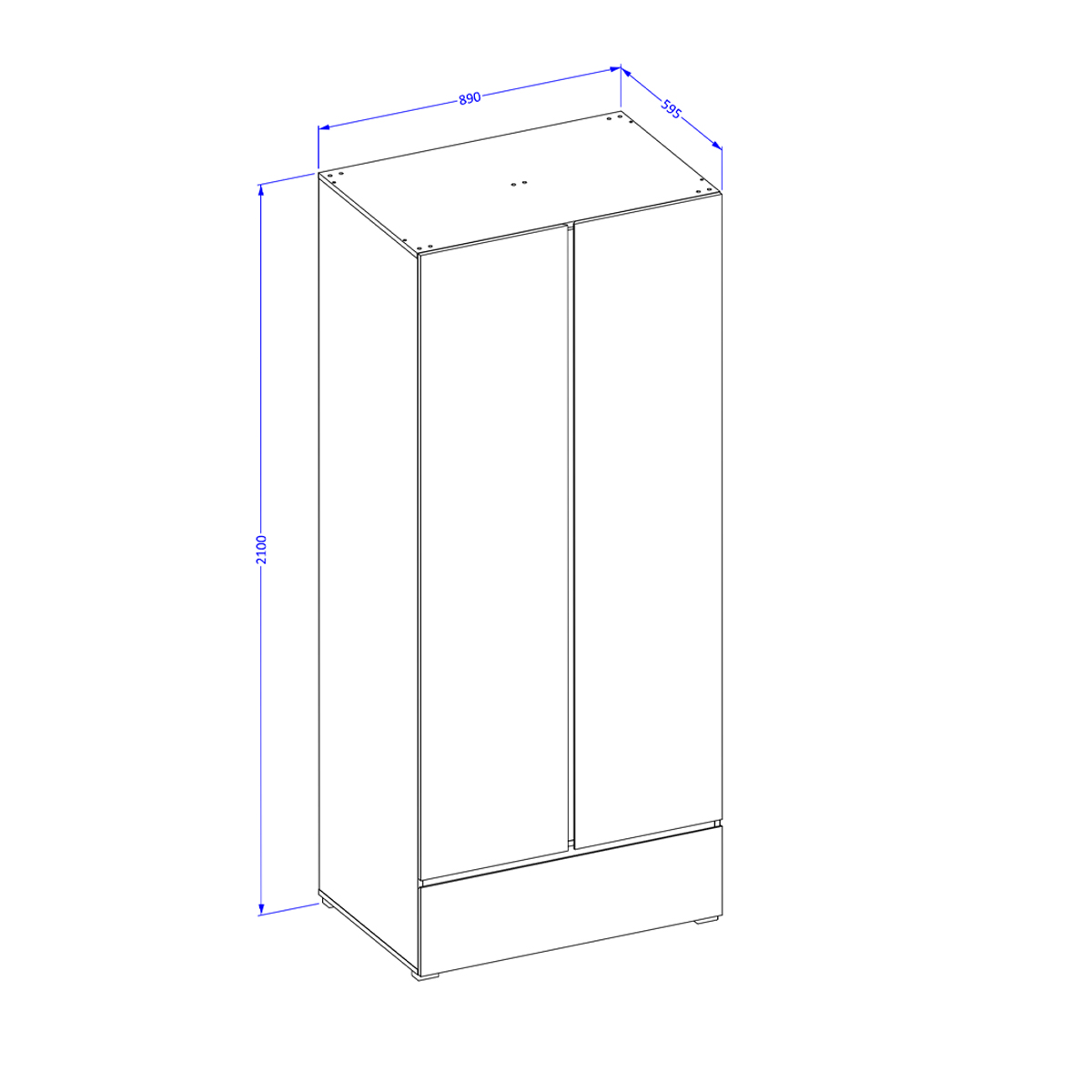 Hvt_Lilia_armoire_2portes_dimensions_1