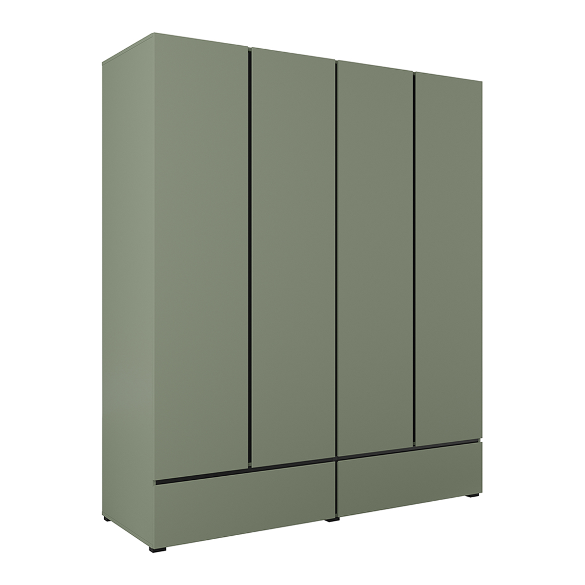 Armoire 4 portes 2 tiroirs Lilia Vert