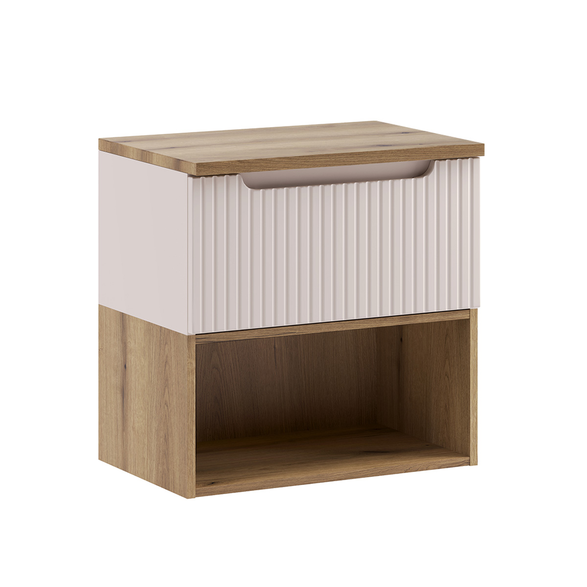 Meuble sous-vasque 60cm plan de toilette Riva Cachemire et Bois