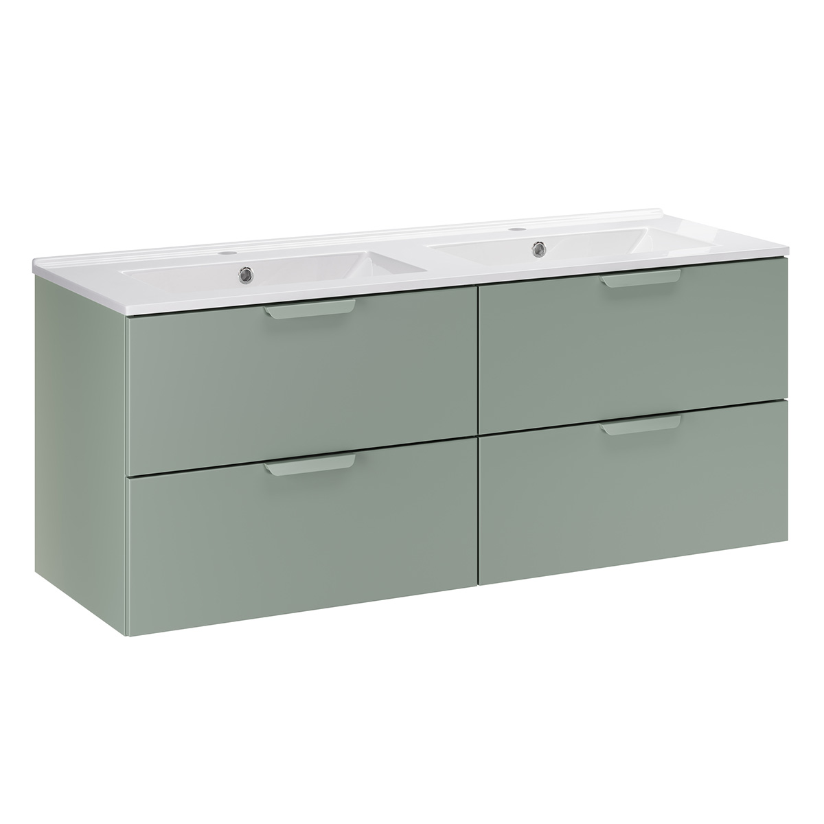 Meuble double vasque encastrée 120cm Oria Vert mat