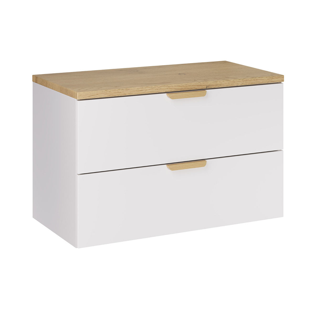 Meuble sous-vasque 80cm plan de toilette Oria Blanc mat