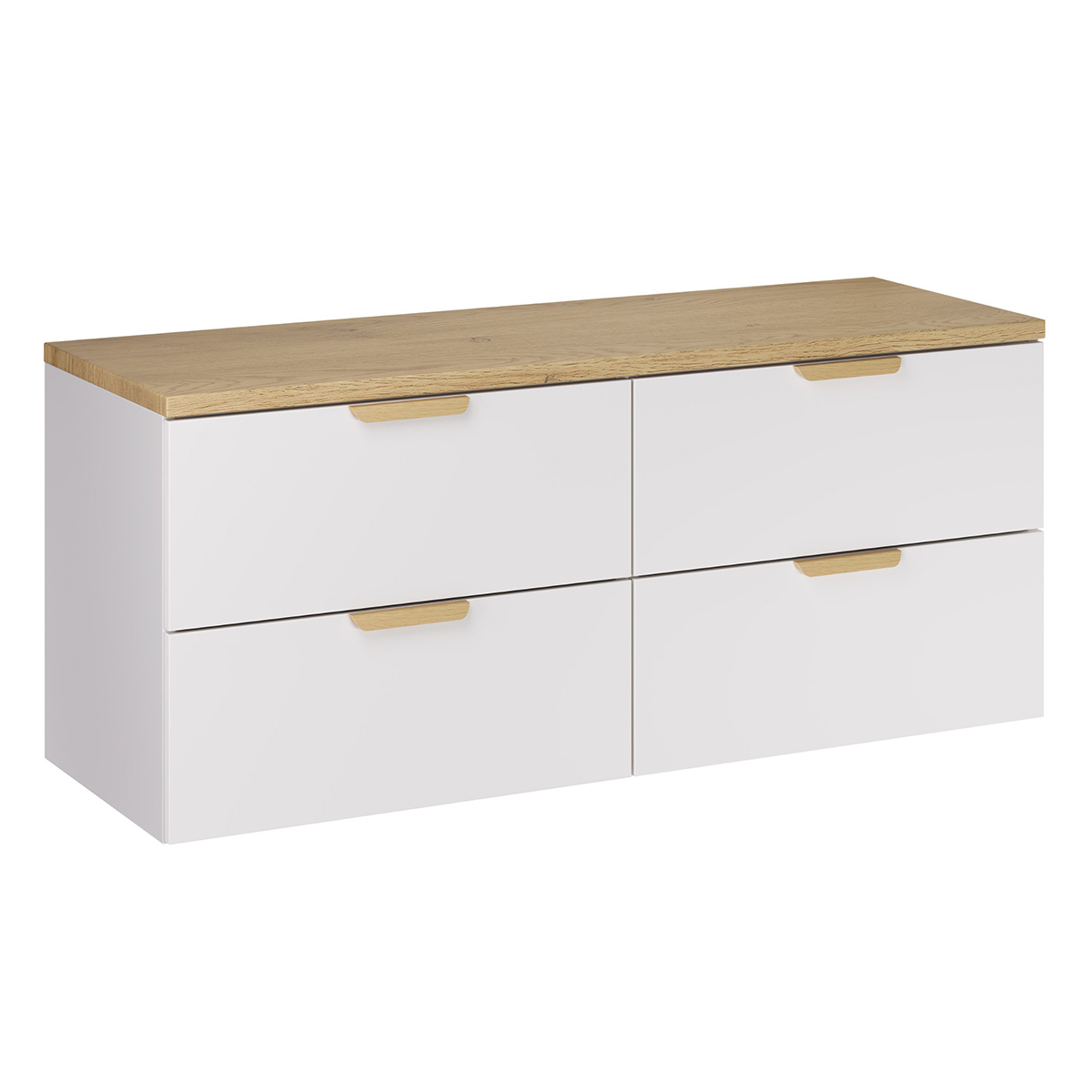Meuble sous-vasque 120cm plan de toilette Oria Blanc mat