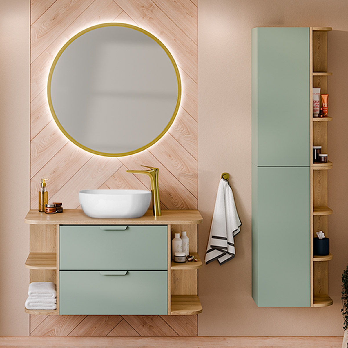 Oria_vert_salle_de_bain_arrondie_meuble_simple_vasque_100cm_3
