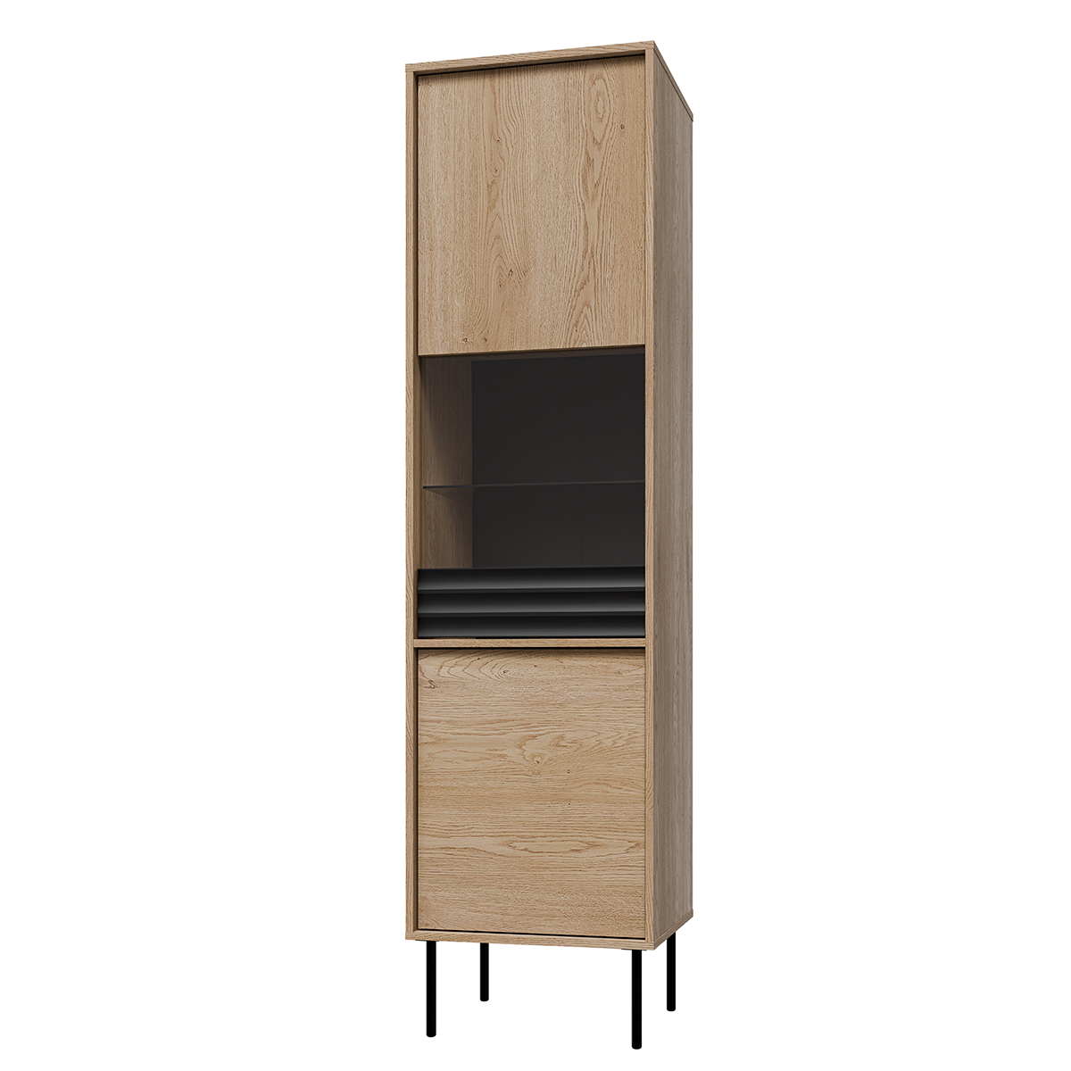 Vitrine 2 portes Astra Bois et Noir