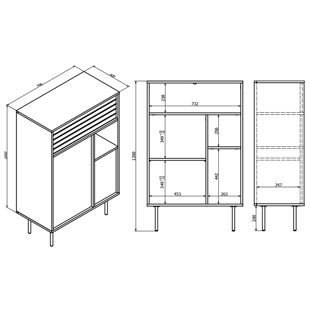 Rtl_Astra_bois_noir_buffet_3portes_dimensions