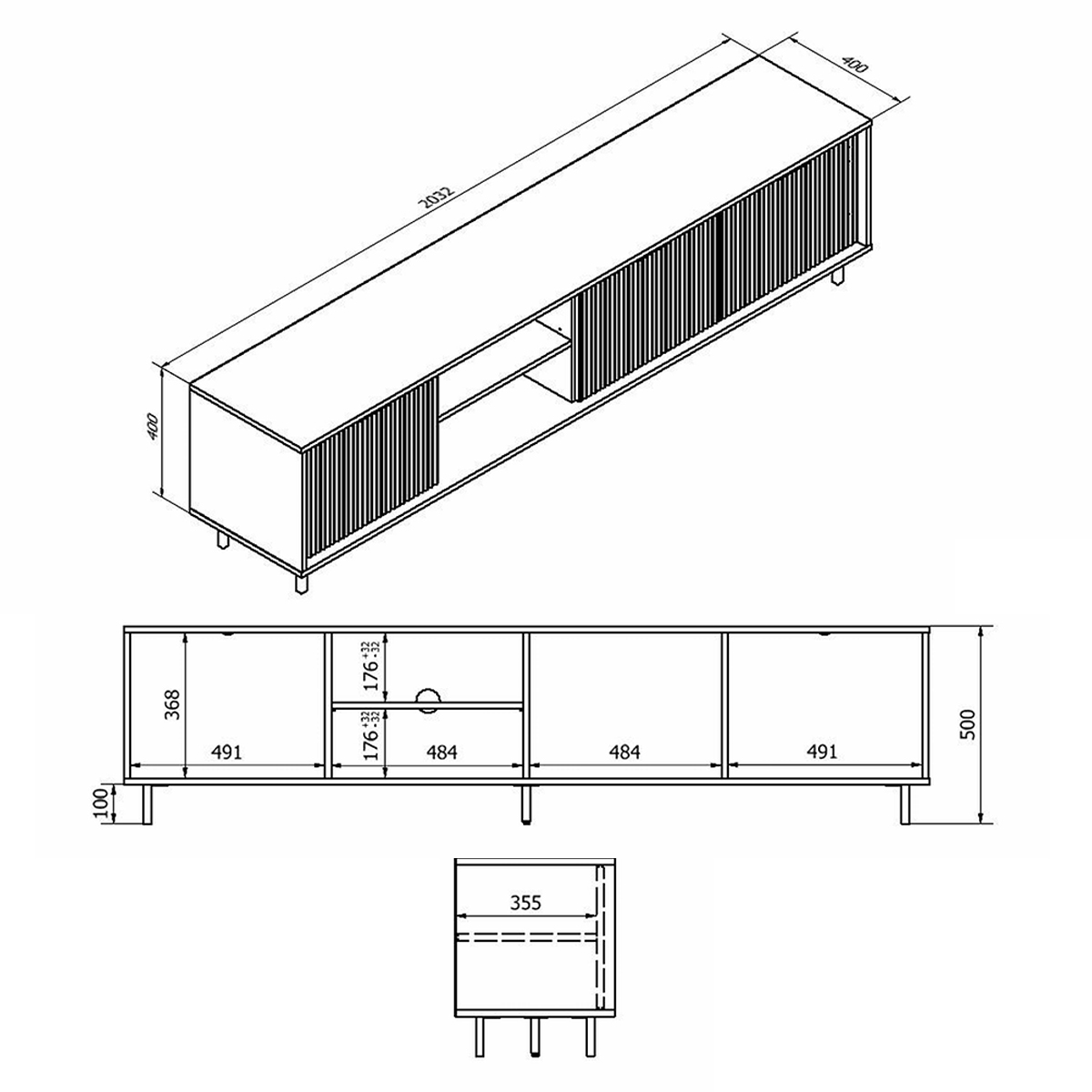 Rtl_Soly_meuble_TV_200cm_dimensions