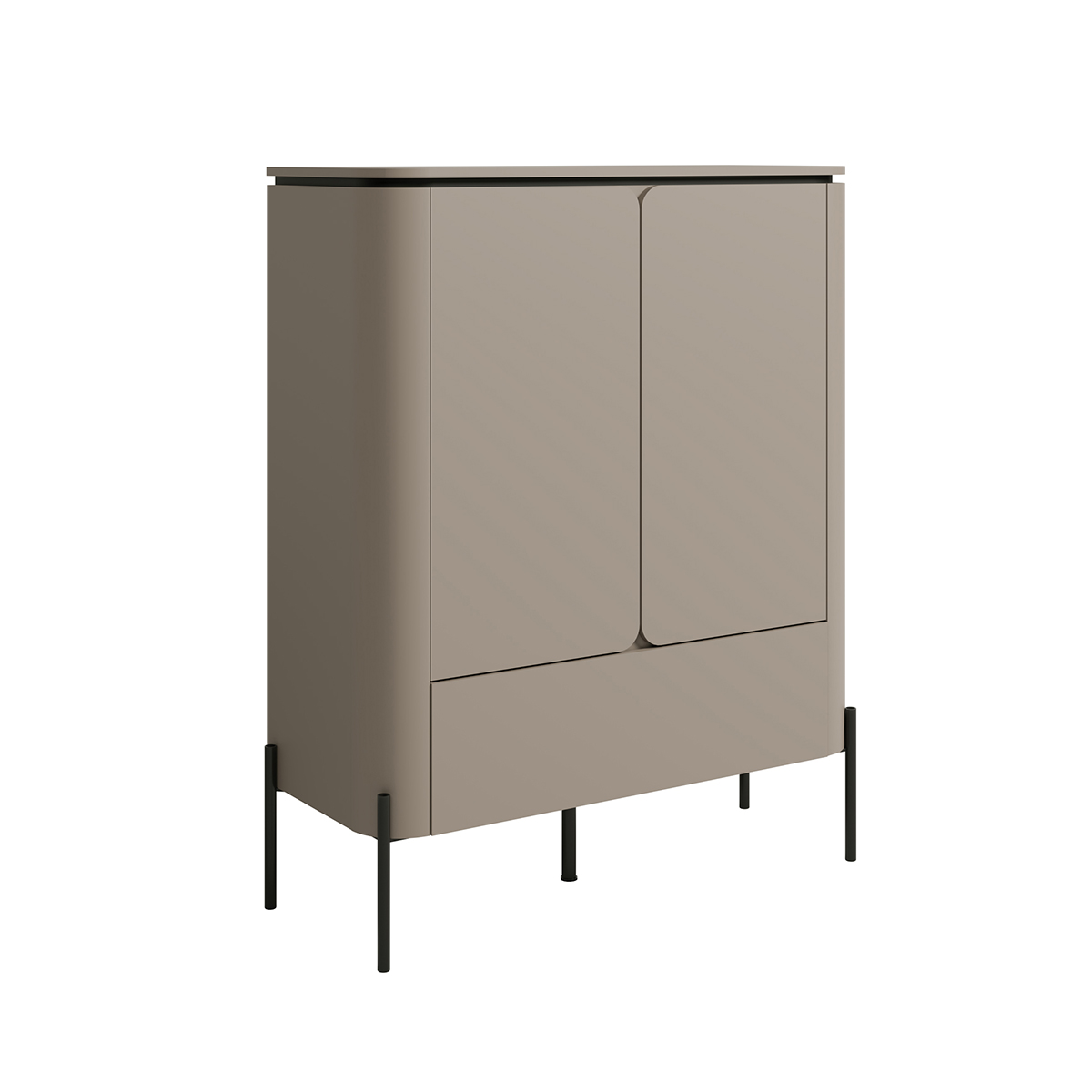 Buffet haut 2 portes 1 tiroir Junon Taupe