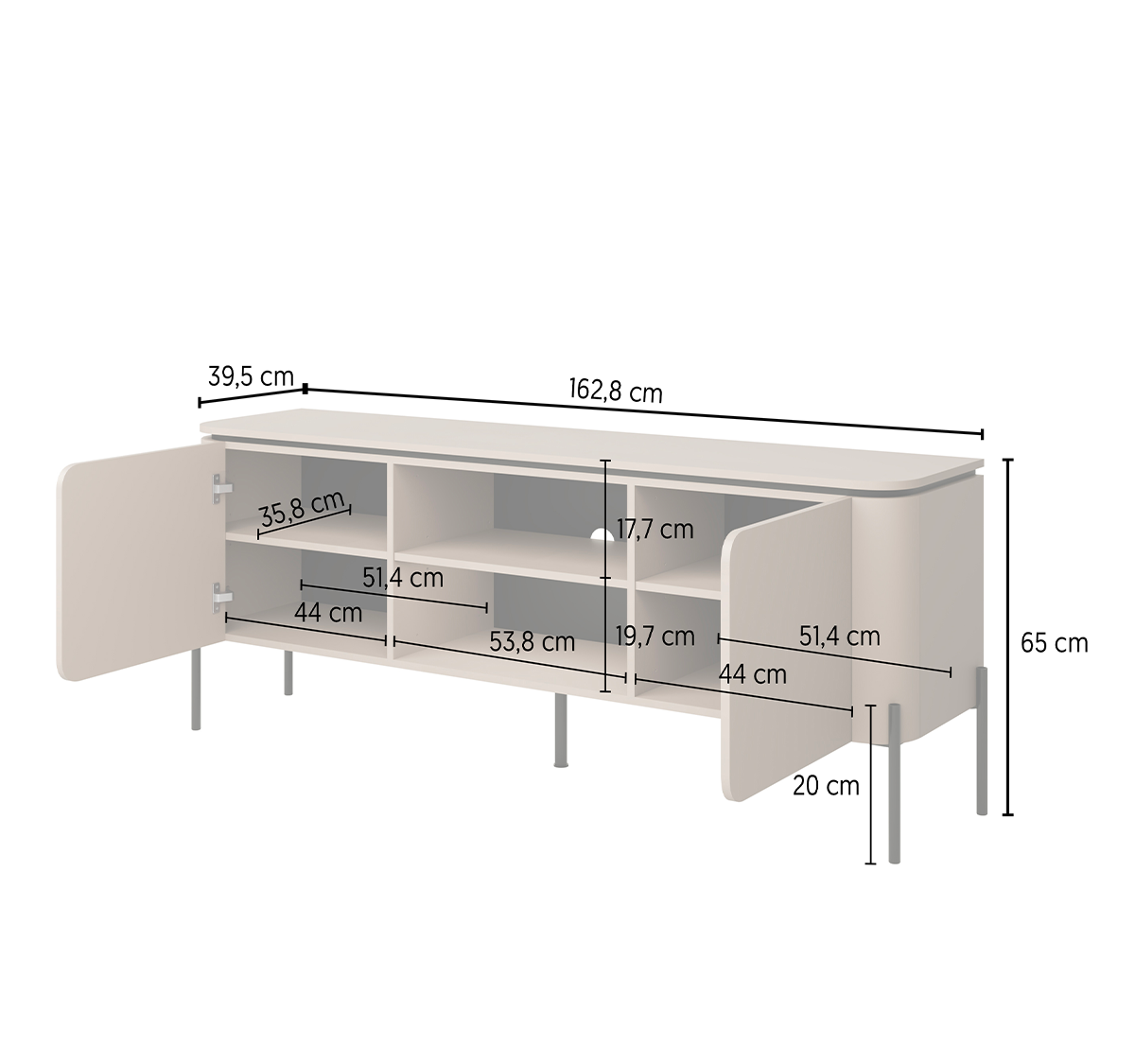 Hvt_Junon_taupe_meuble_TV_2portes_dimensions