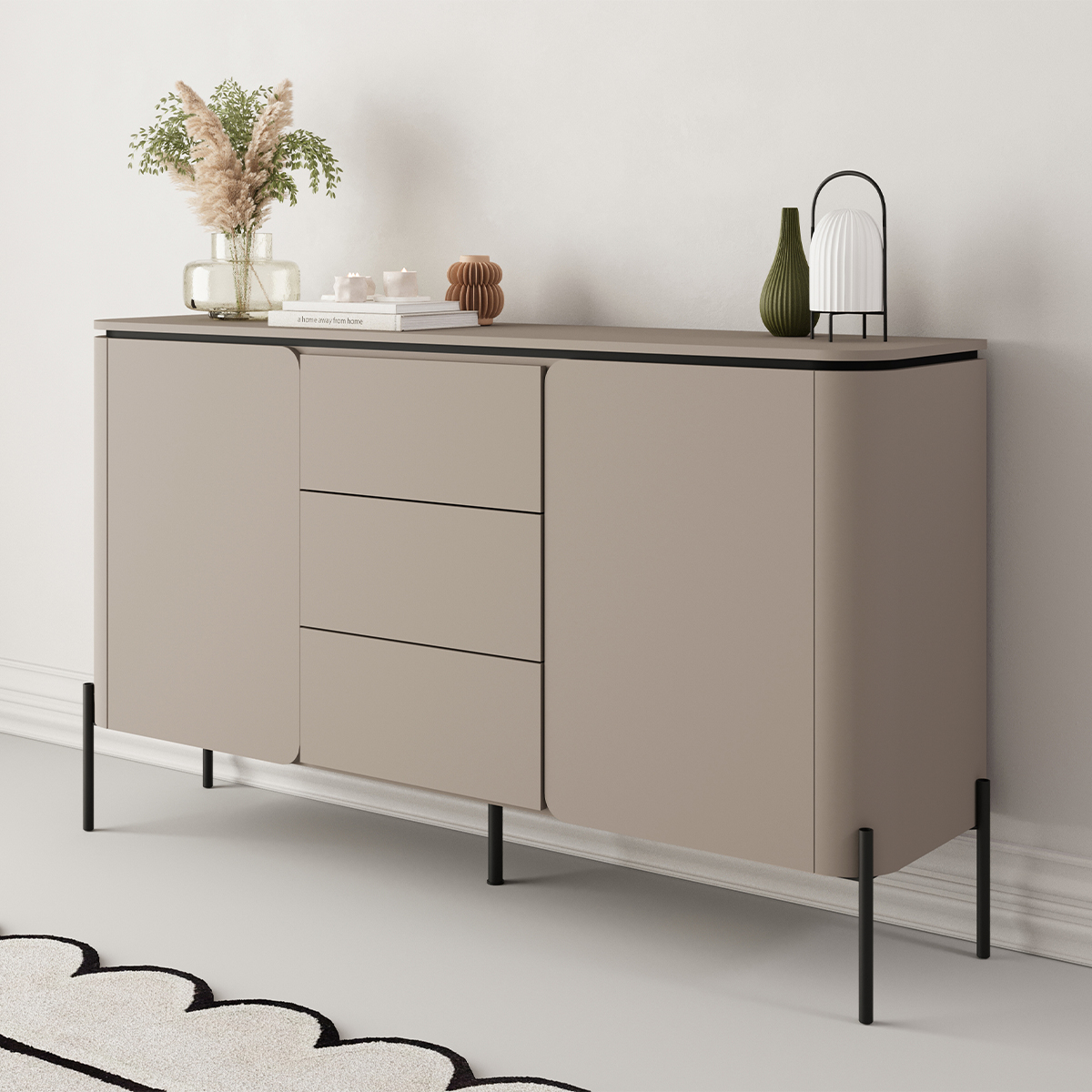 Hvt_Junon_taupe_buffet_2portes_3tiroirs_3