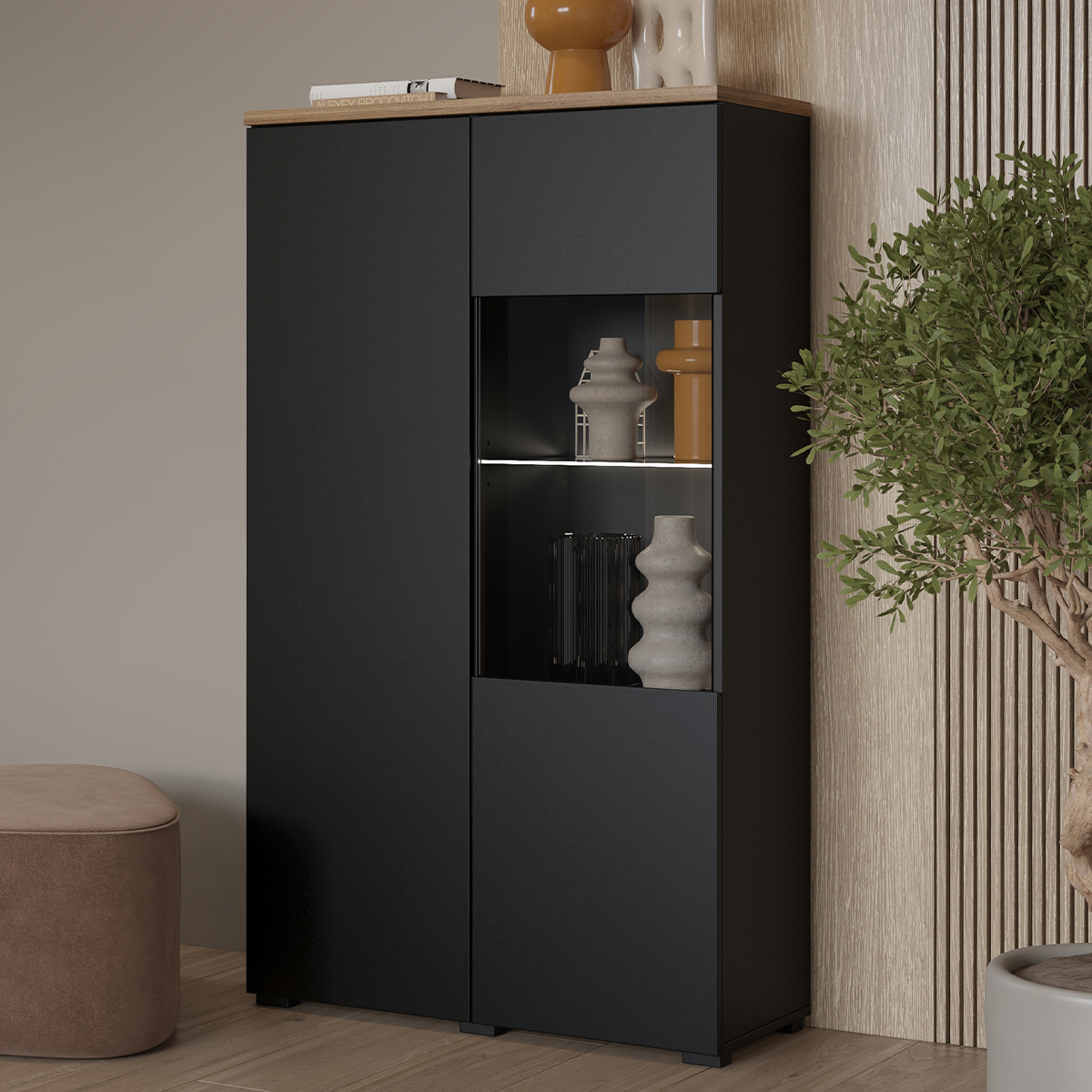 Hvt_Liko_noir_bois_vaisselier_2portes_4