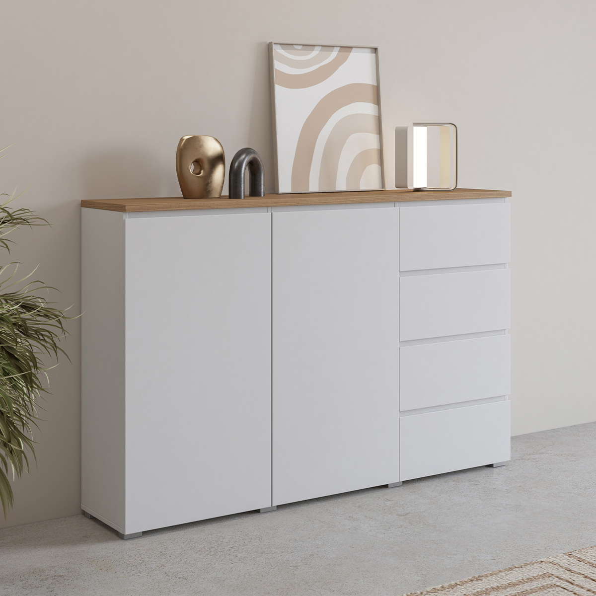 Hvt_Liko_blanc_bois_buffet_2portes_4tiroirs_3