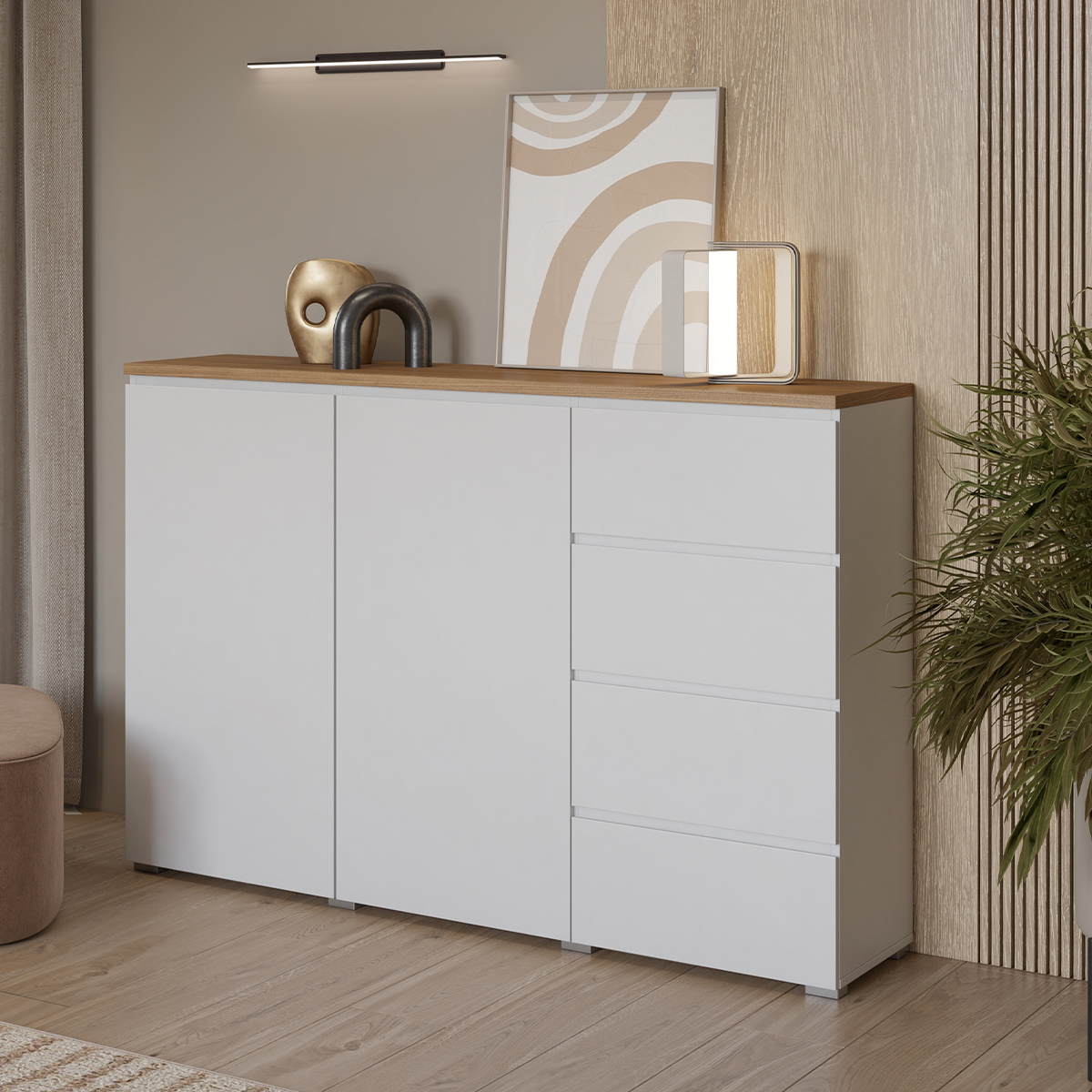 Hvt_Liko_blanc_bois_buffet_2portes_4tiroirs_4
