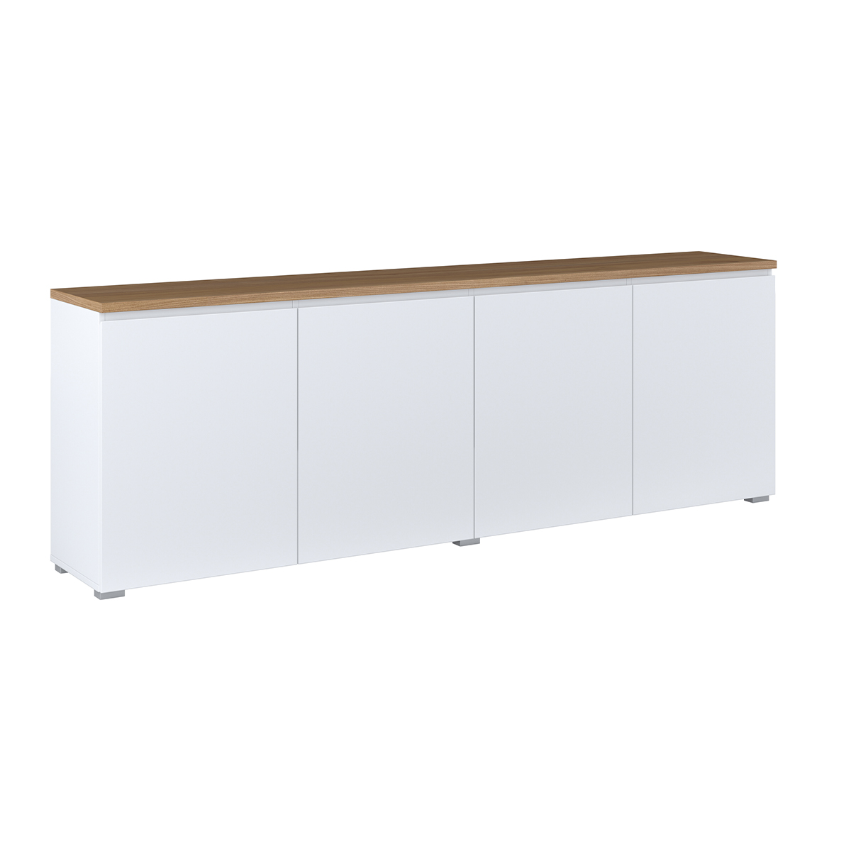 Buffet 4 portes Liko Blanc et Bois