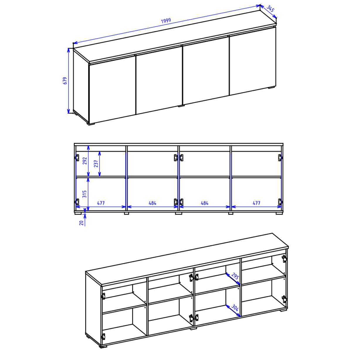 Hvt_Liko_buffet_4portes_dimensions
