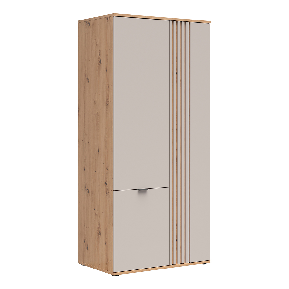Armoire 3 portes Ezra Cachemire et Bois