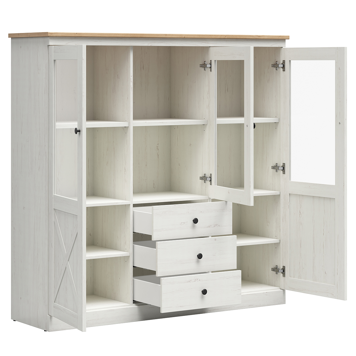 BRW_Victoria_blanc_bois_vaisselier_3portes_3tiroirs_3