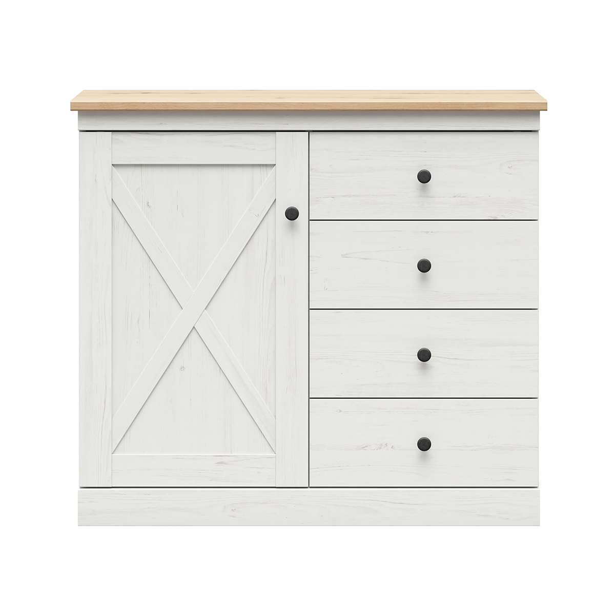 BRW_Victoria_blanc_bois_commode_1porte_4tiroirs_2