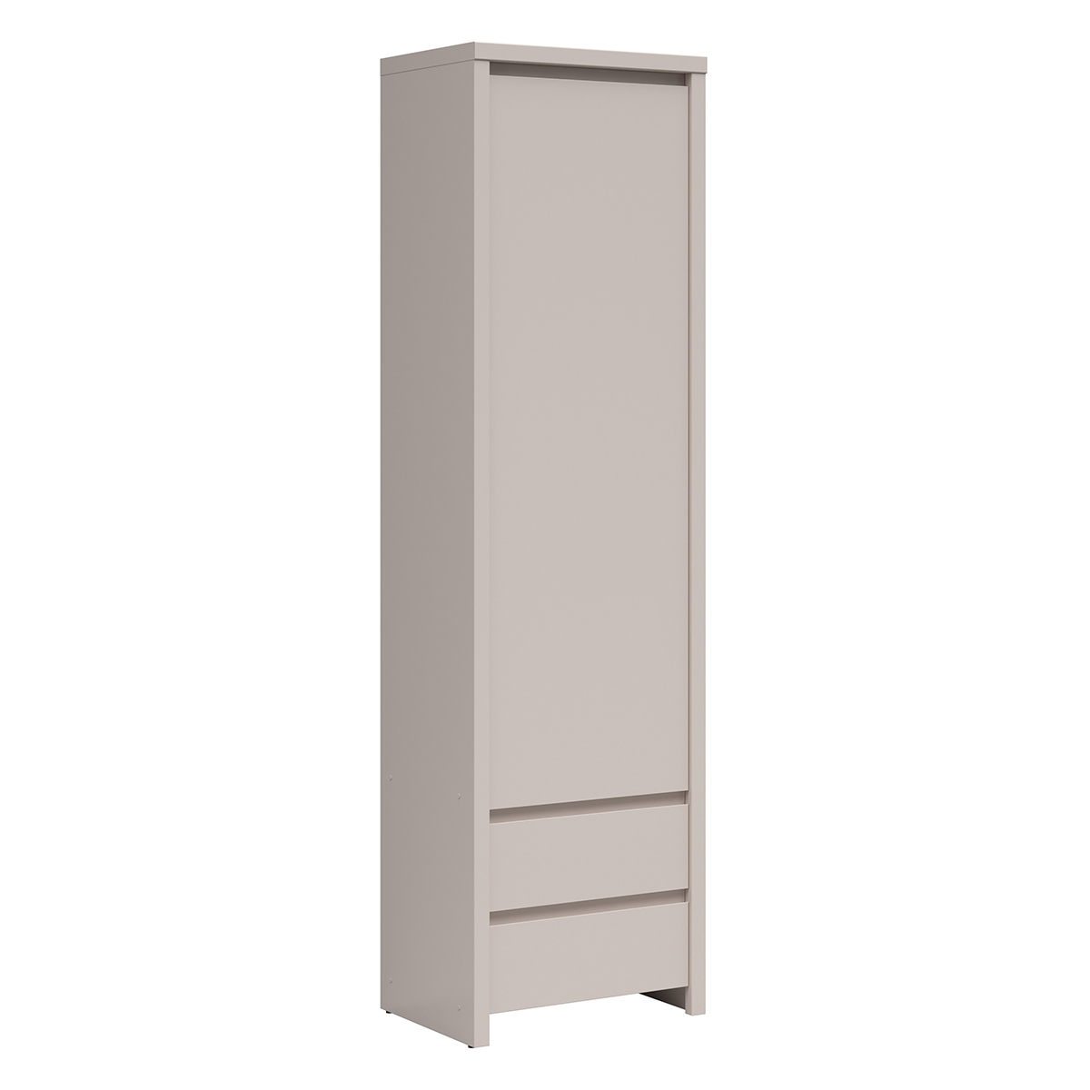 Armoire colonne 1 porte 2 tiroirs Soren Cachemire