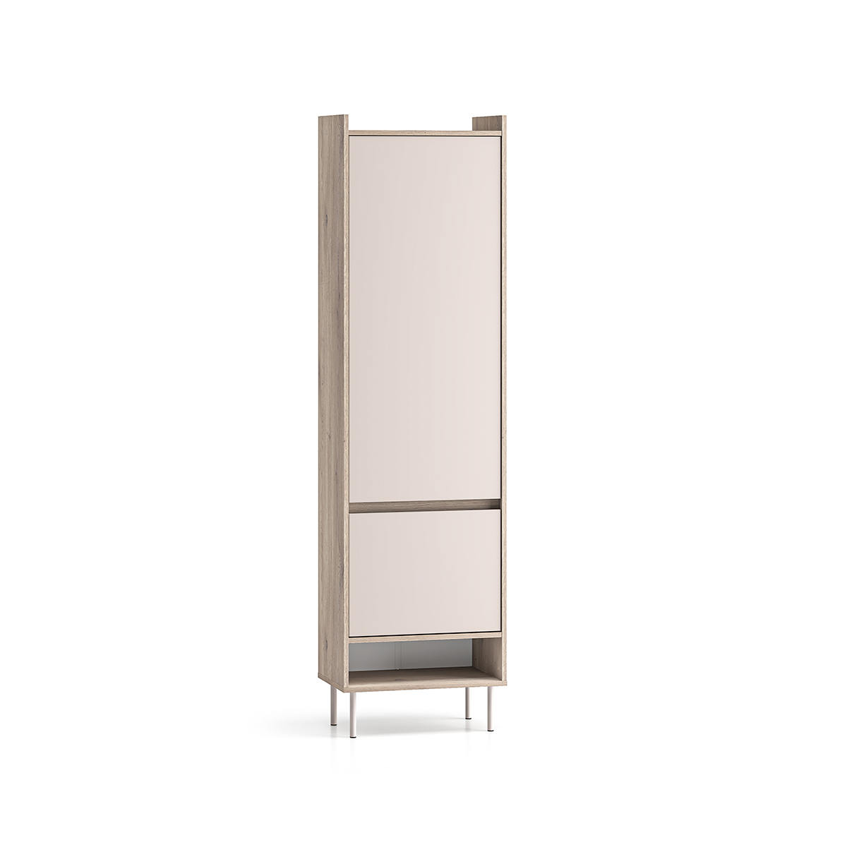 Armoire 2 portes entrée Alos Cachemire et Bois