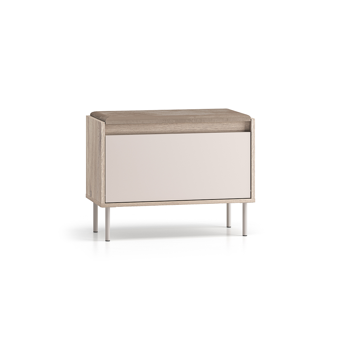 Banc meuble à chaussures 1 porte Alos Cachemire et Bois