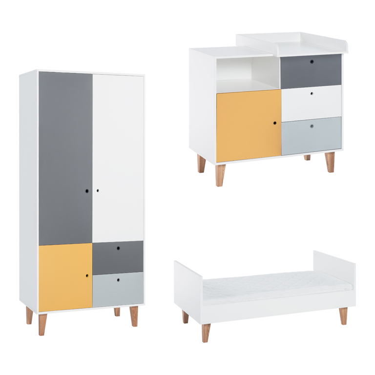 vox-concept-pack-armoire-commode-jaune-lit-70-140