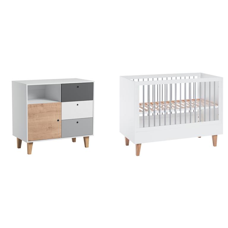 Lit bébé et Commode à langer Vox Concept Bois