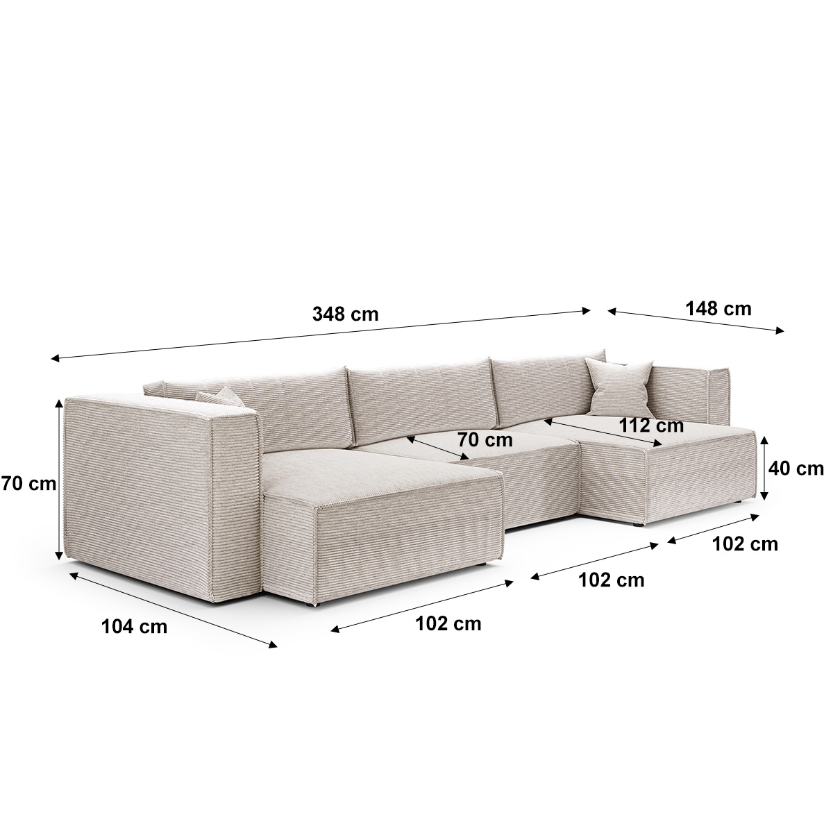 petits-meubles_Canapé_U_5_places_convertible_coffre_Jimmy_Blanc_cassé_5