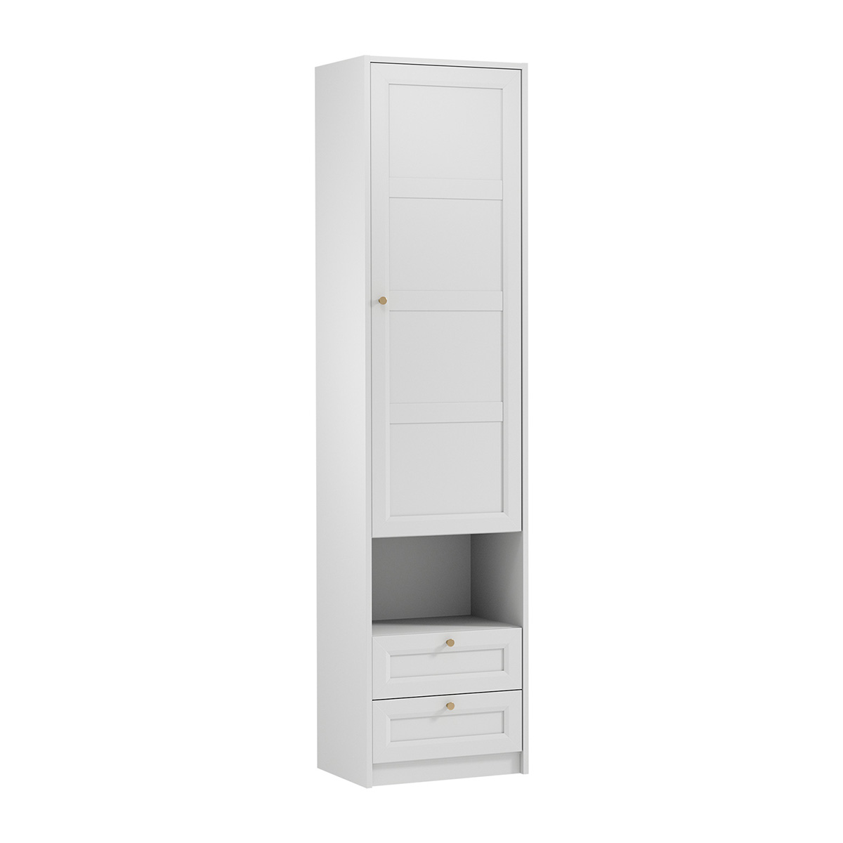 Armoire 1 porte 2 tiroirs Fergus Blanc