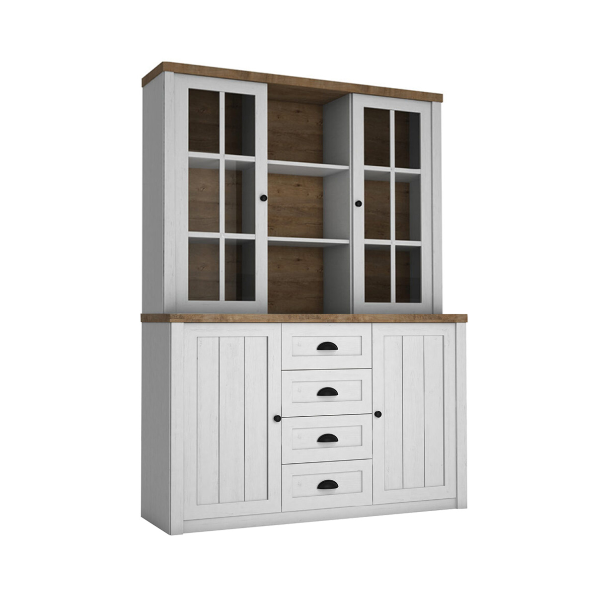 Leandre_blanc_bois_vaisselier_4portes_4tiroirs_1