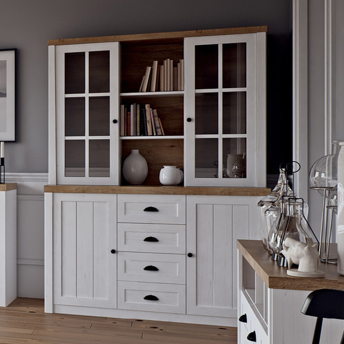 Leandre_blanc_bois_vaisselier_4portes_4tiroirs_2