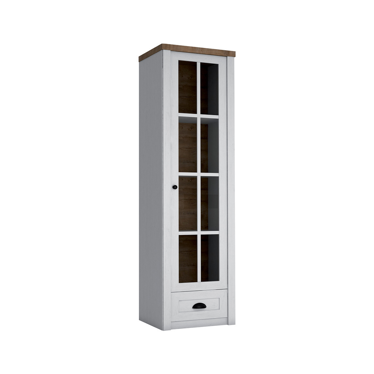 Leandre_blanc_bois_vitrine_1porte_1