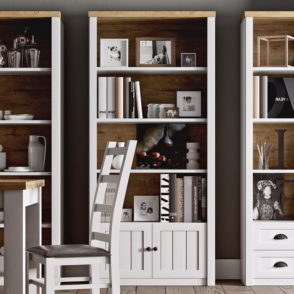 Leandre_blanc_bois_bibliotheque_2portes_2