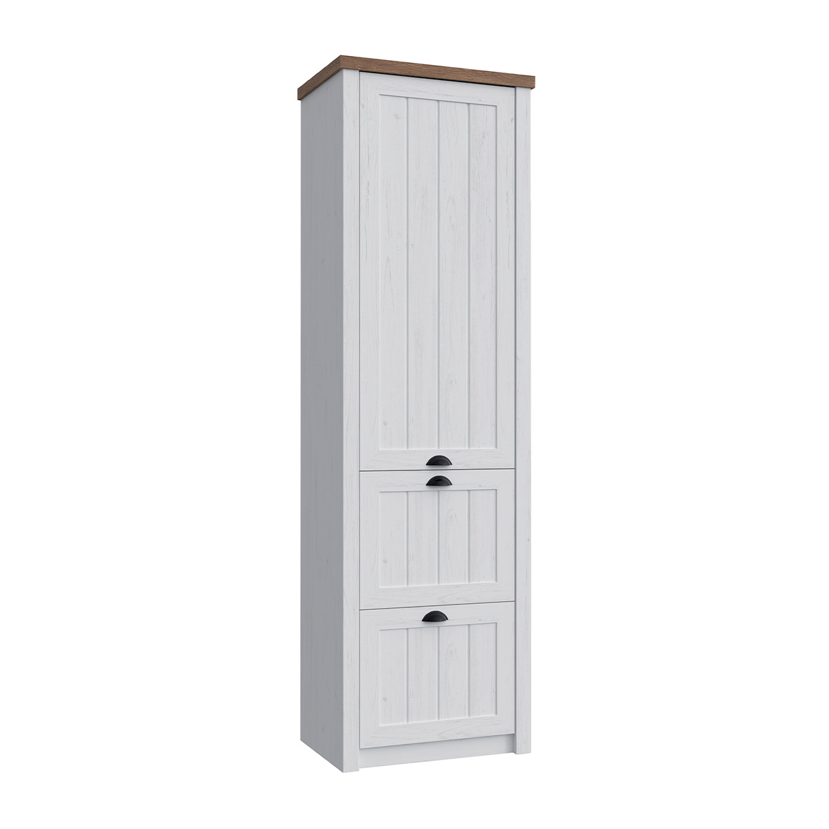 Armoire 1 porte 2 tiroirs Léandre Blanc et Bois