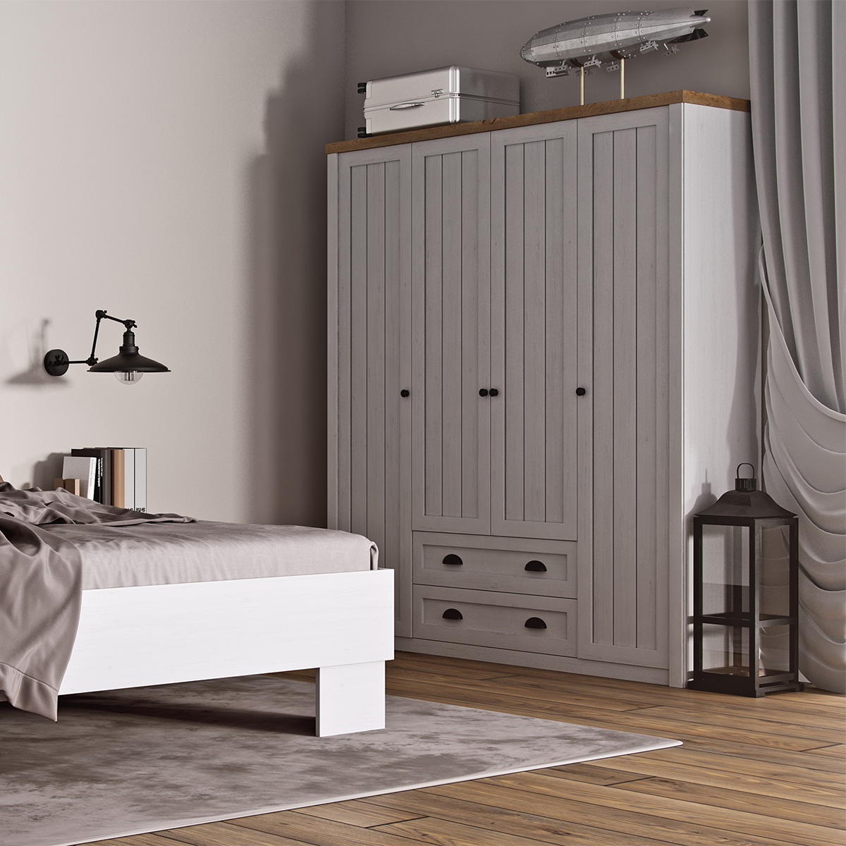 Leandre_blanc_bois_armoire_4portes_2tiroirs_4