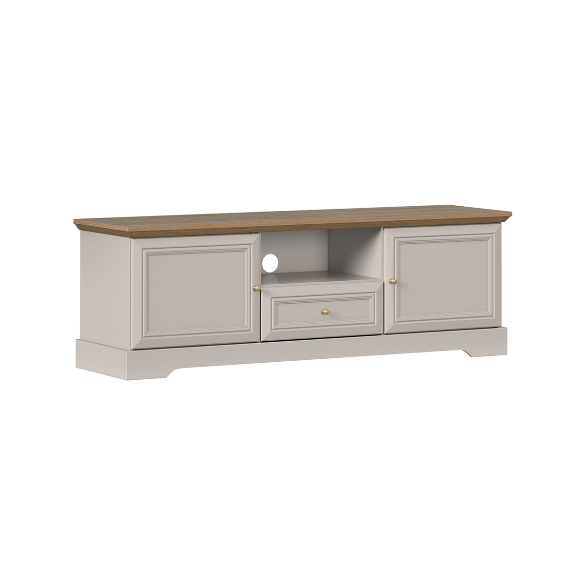 Meuble TV 2 portes 1 tiroir 155 cm Dulci Cachemire et Bois